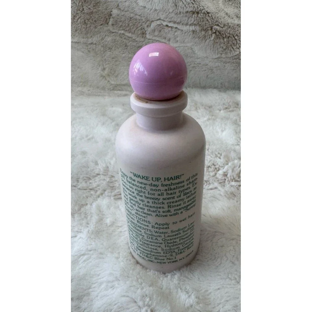 Vintage Avon Sunny Morn Lilac Fragrance Shampoo Bottle 8 oz Pink Cap